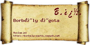 Borbély Ágota névjegykártya