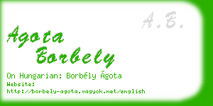 agota borbely business card